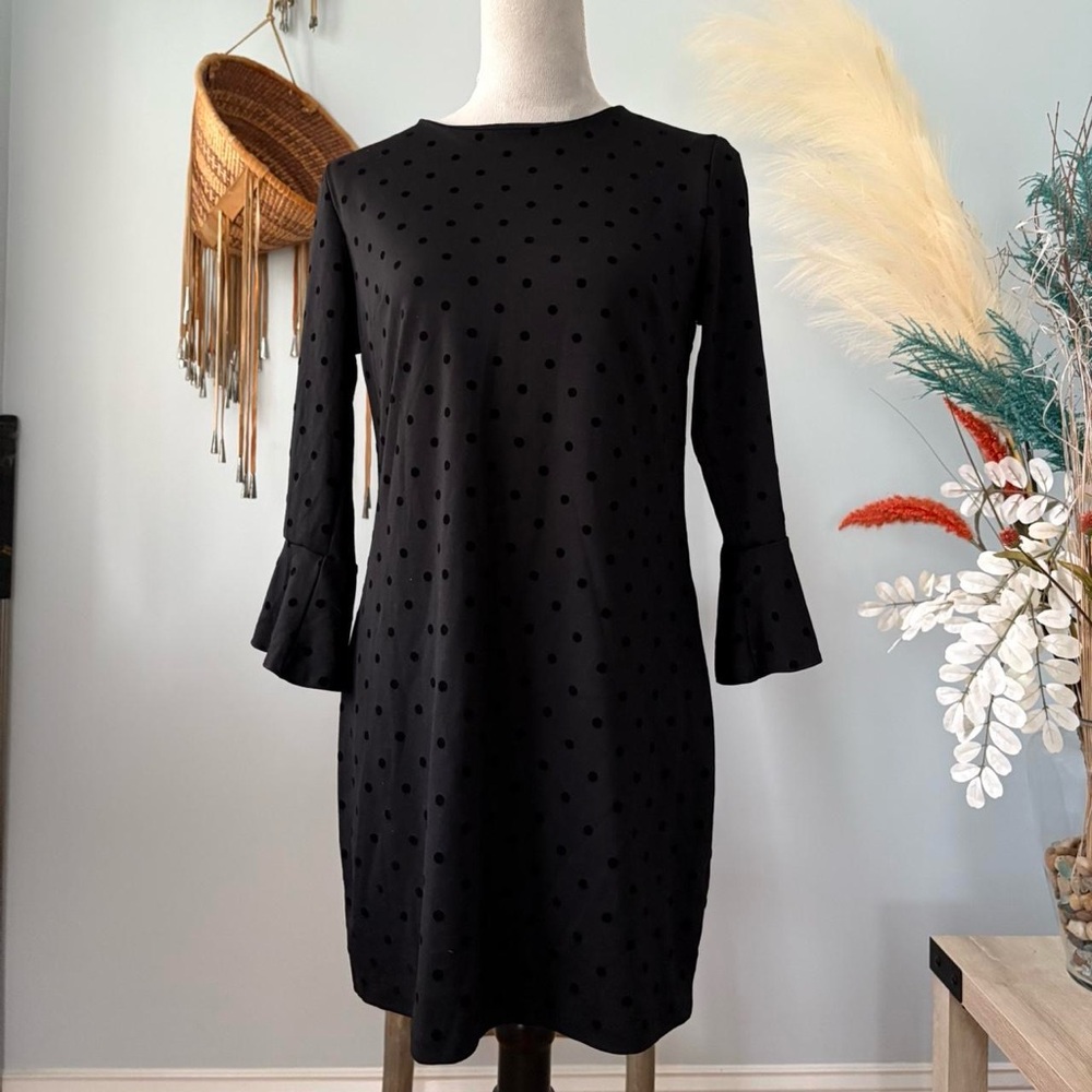 Old Navy Black Sheath Dress with Bell Sleeves
